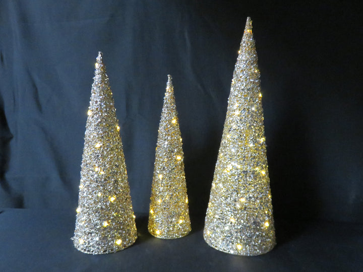 Lighted Sequined Trees