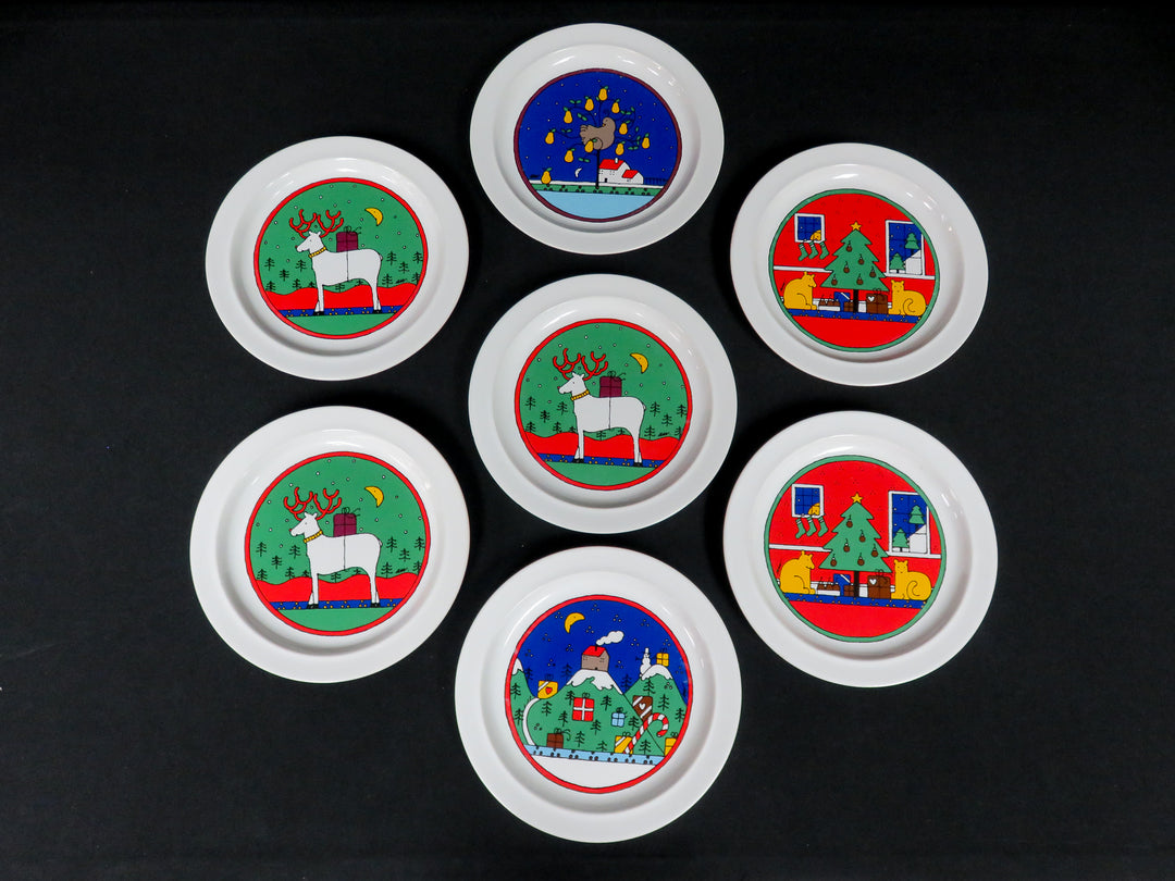 Vintage Houze Christmas Plates