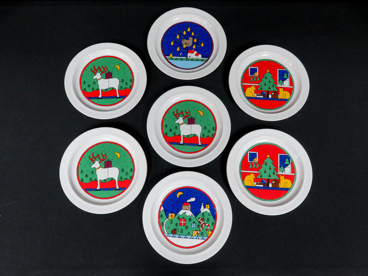 Vintage Houze Christmas Plates