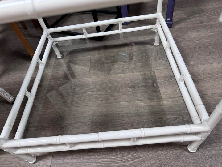 White Bamboo Look End Table