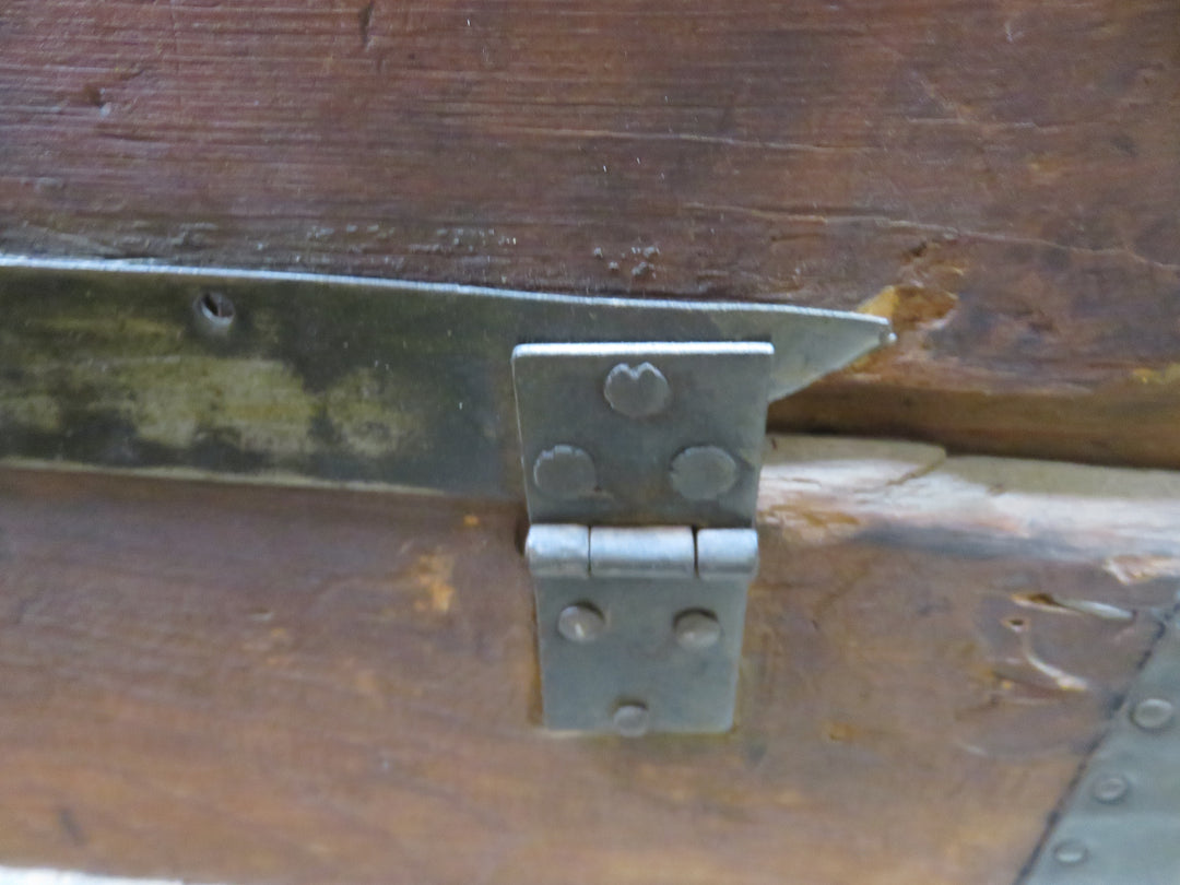 Antique Flat-Top Steamer Trunk