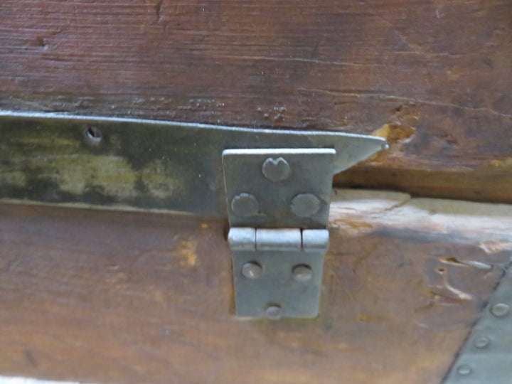 Antique Flat-Top Steamer Trunk