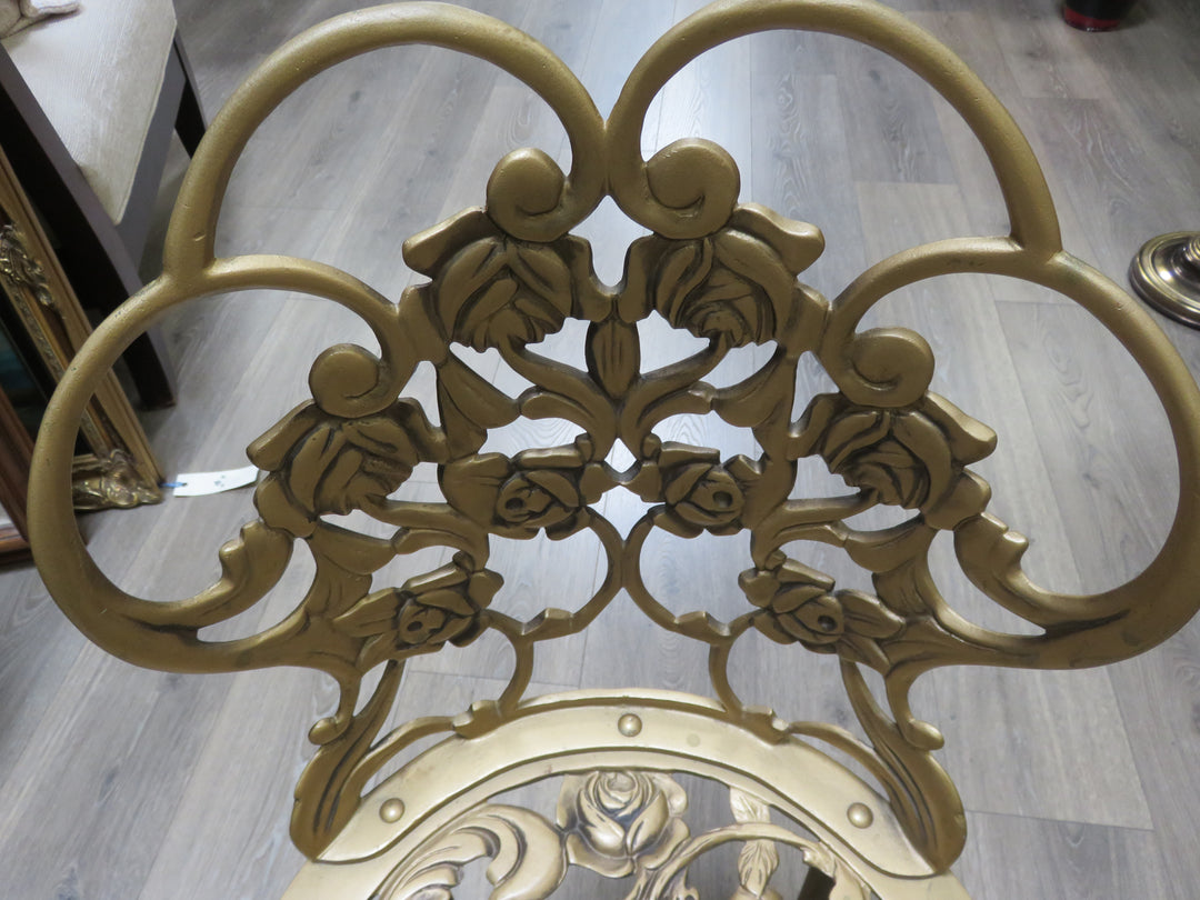 Vintage Ornate Metal Vanity Chair