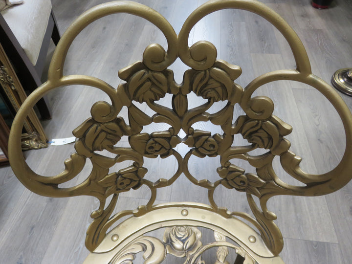 Vintage Ornate Metal Vanity Chair
