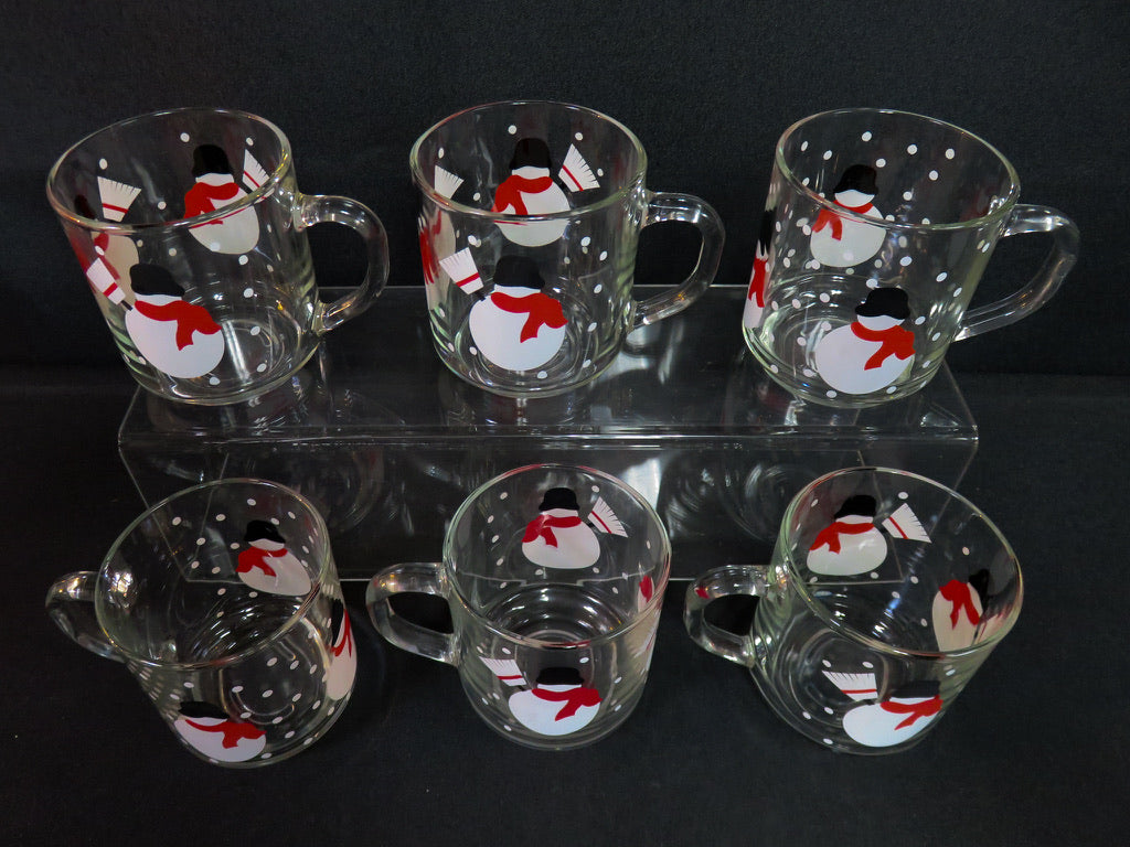 Crate & Barrel Snowman Mugs