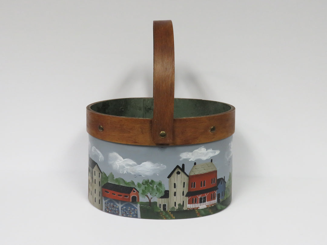 Folk Art Handled Basket