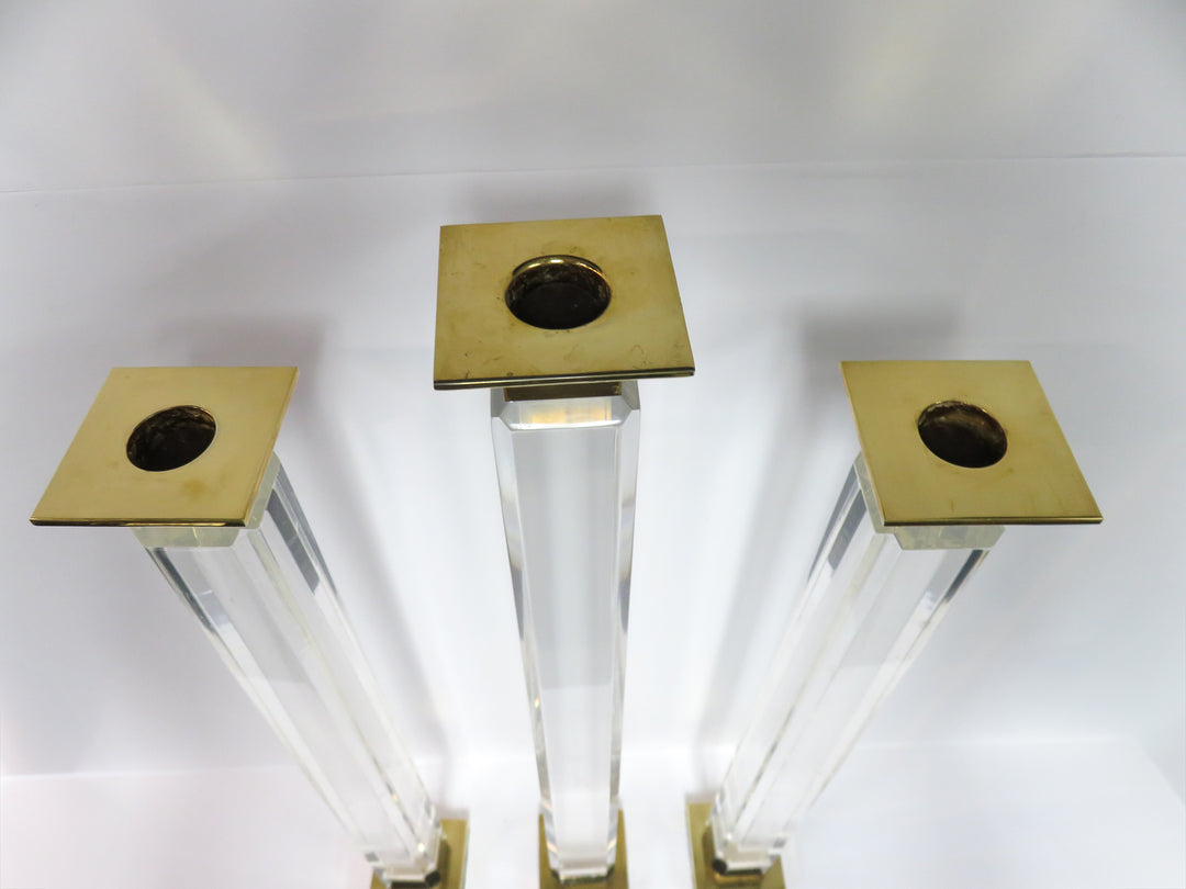 Tall Lucite Candlesticks