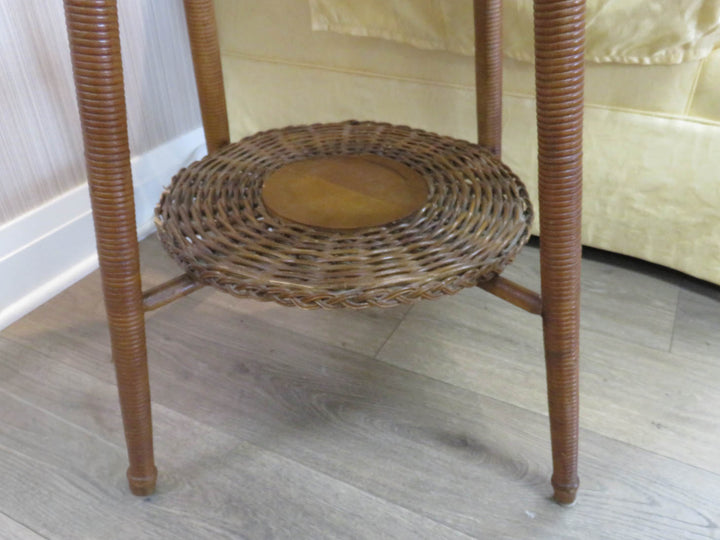 Brown Wicker Occasional Table