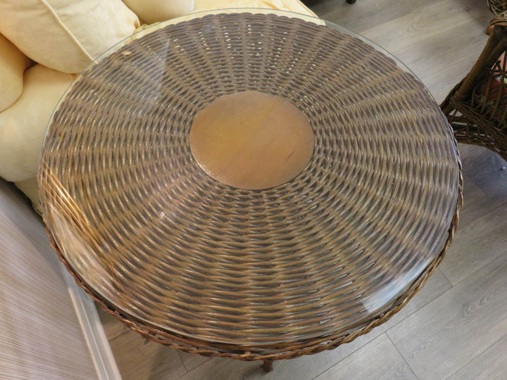 Brown Wicker Occasional Table