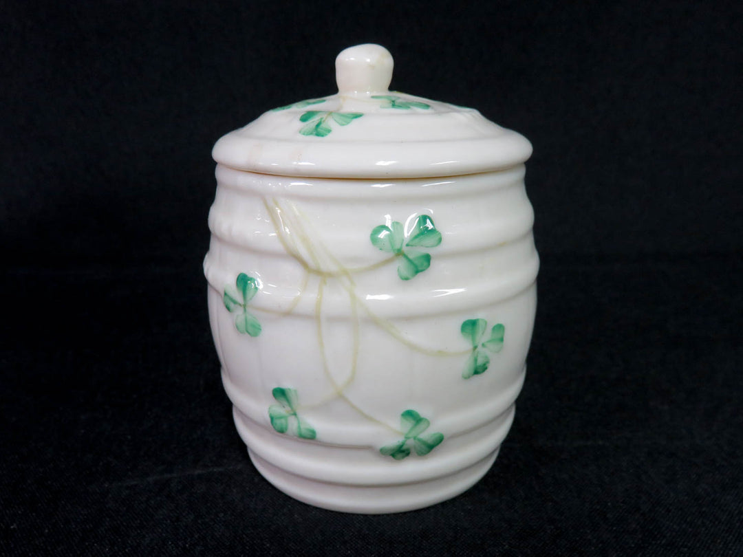 Belleek Barrel Jam Jar