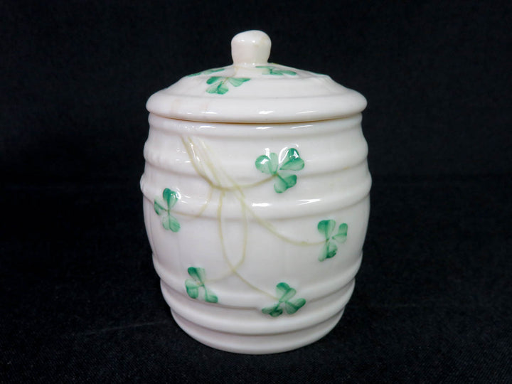 Belleek Barrel Jam Jar