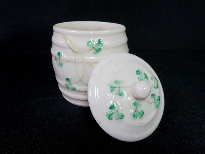 Belleek Barrel Jam Jar