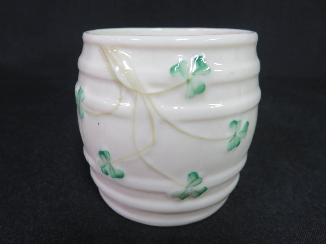 Belleek Barrel Jam Jar