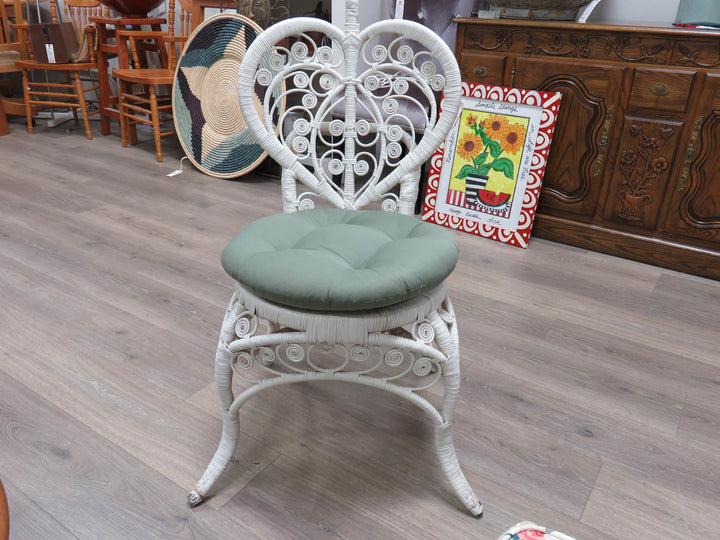 White Wicker Side Chair