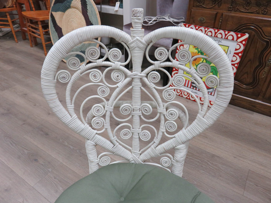 White Wicker Side Chair