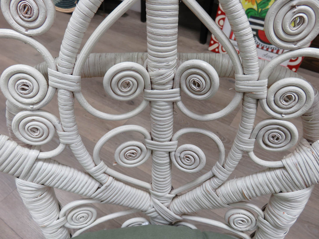 White Wicker Side Chair