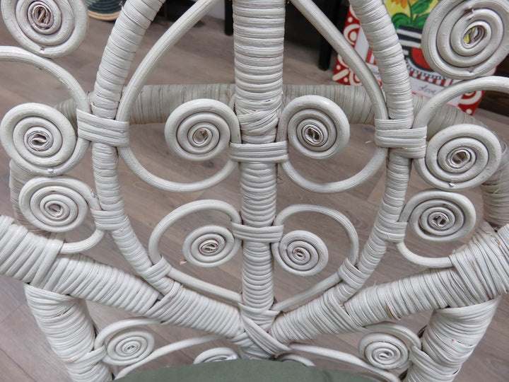 White Wicker Side Chair