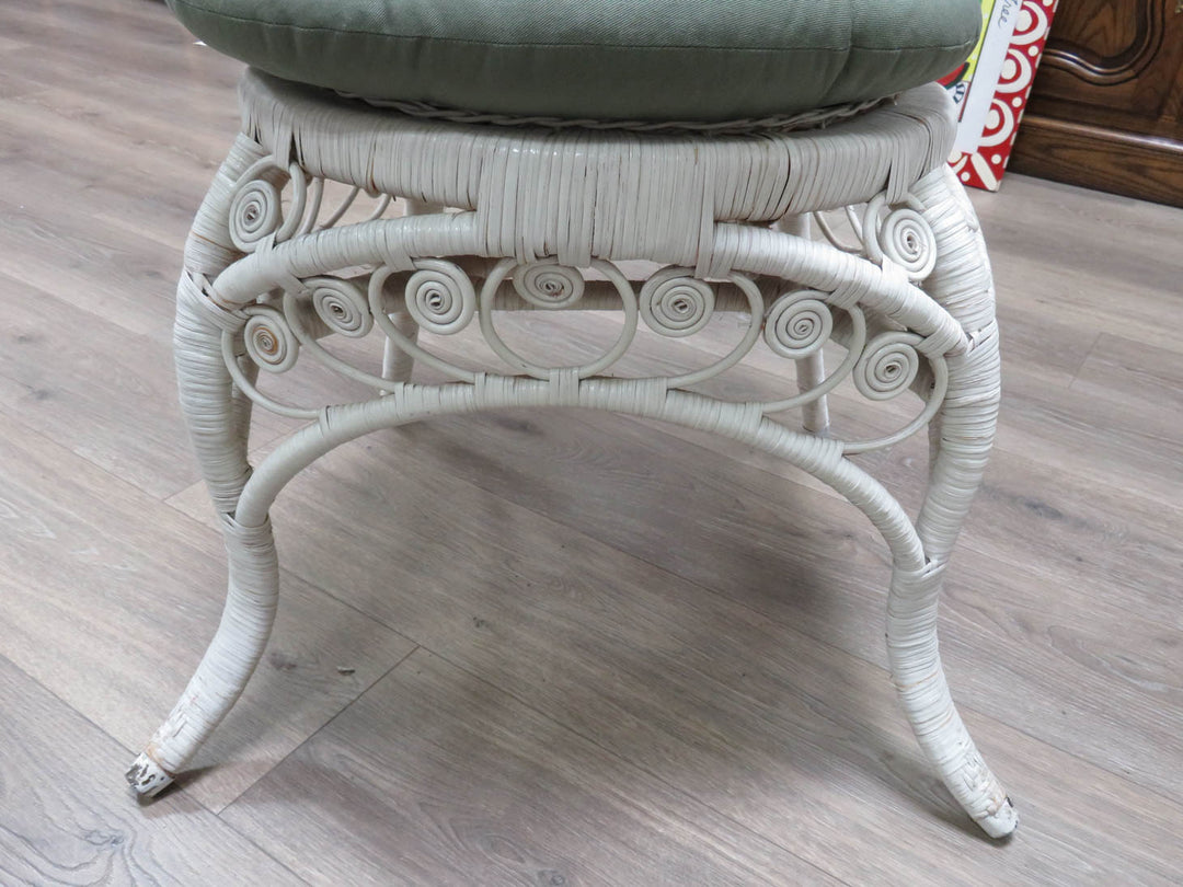 White Wicker Side Chair