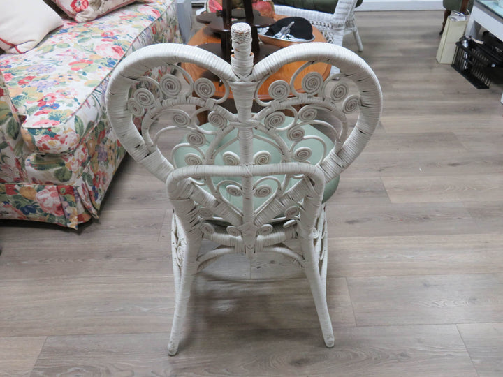 White Wicker Side Chair