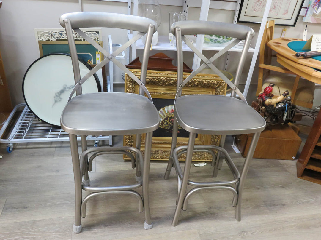 Two Metal Counter Stools