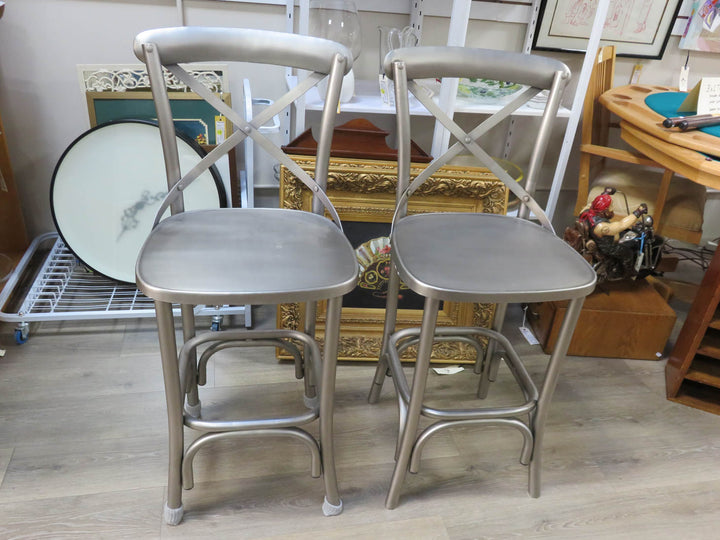 Two Metal Counter Stools