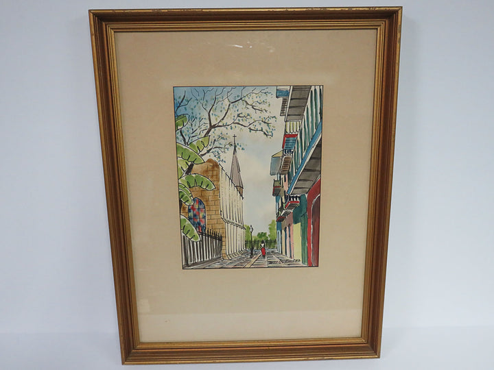 Street Scene Watercolor Painting - Original