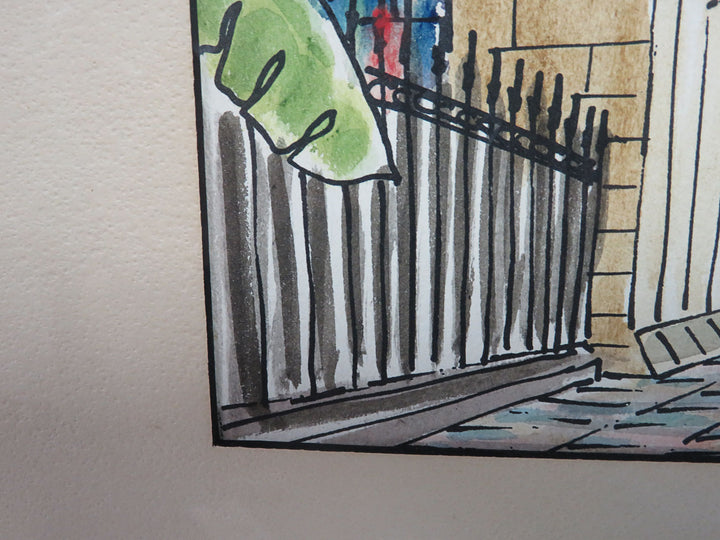 Street Scene Watercolor Painting - Original
