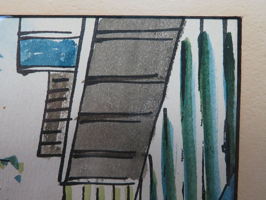 Street Scene Watercolor Painting - Original