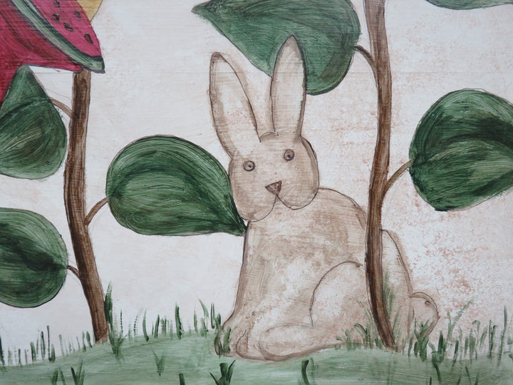 Folk Art Style Painting on Board