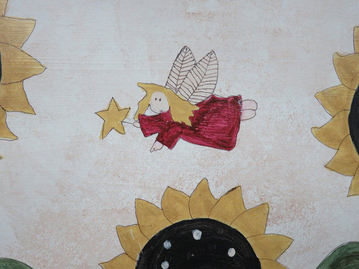 Folk Art Style Painting on Board