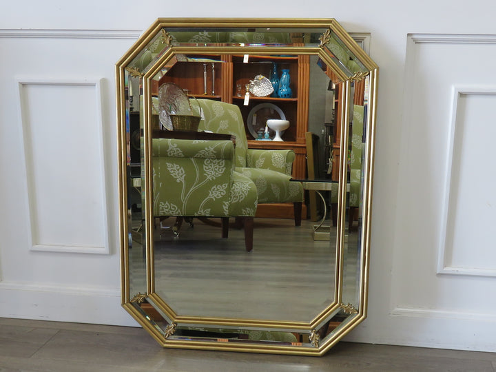 Beveled Gold Frame Mirror