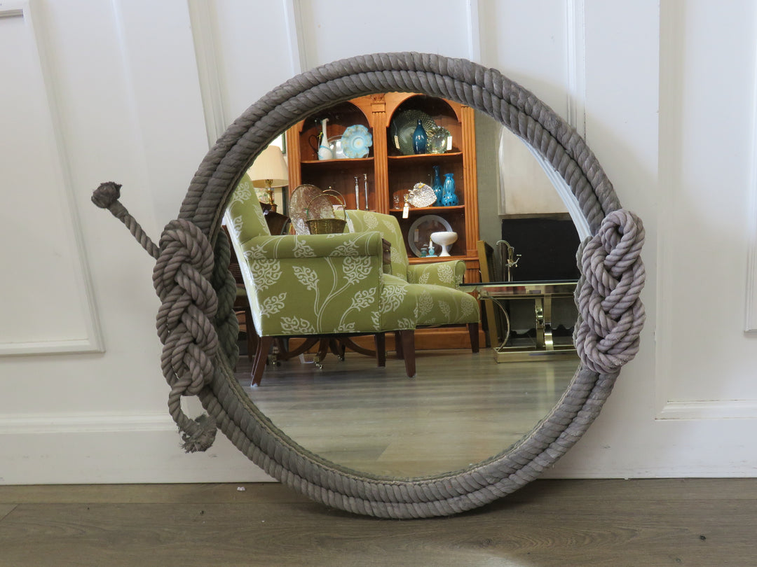 Land of Nod Gray Rope Mirror