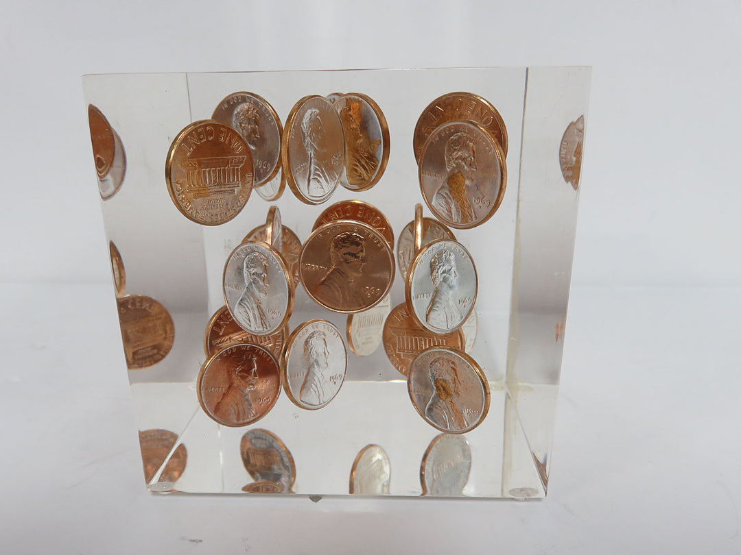 Lucite Penny Cube Trio