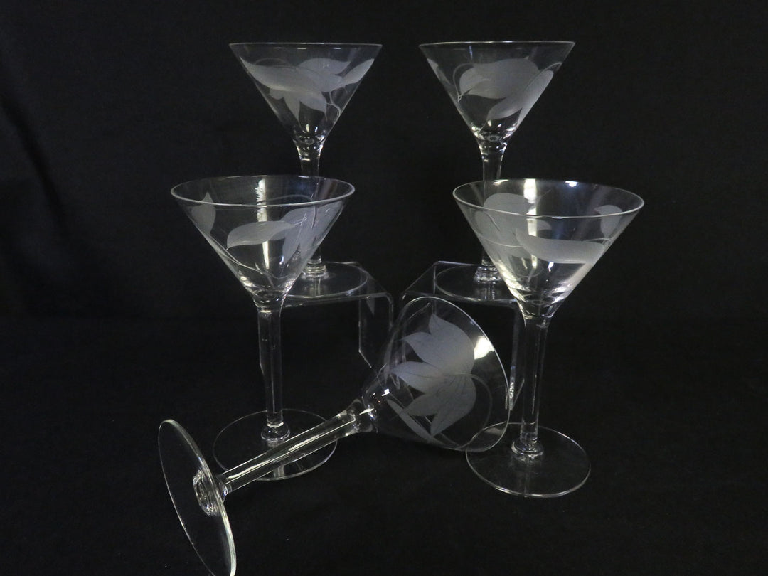 Etched Martini Glasses