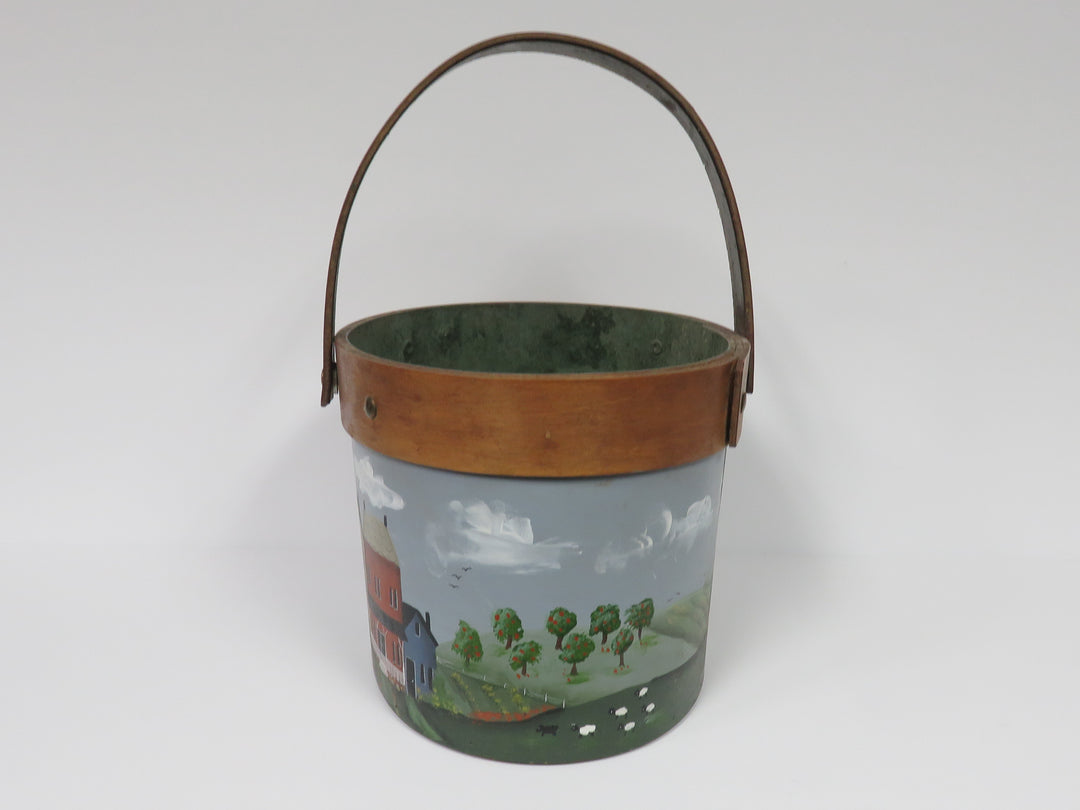 Folk Art Handled Basket