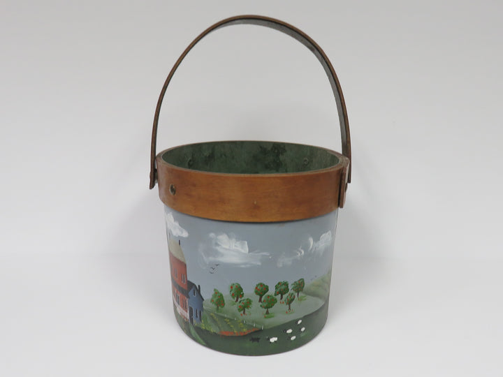 Folk Art Handled Basket