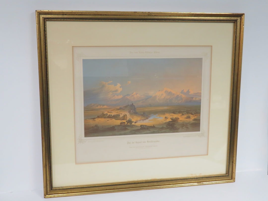 Antique German Landscape Print