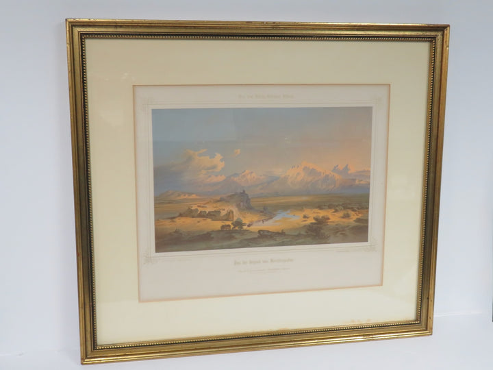 Antique German Landscape Print