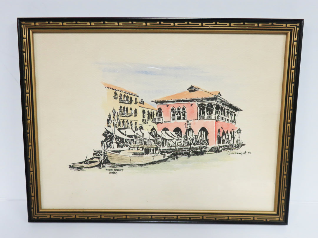 Rialto Market Watercolor Painting