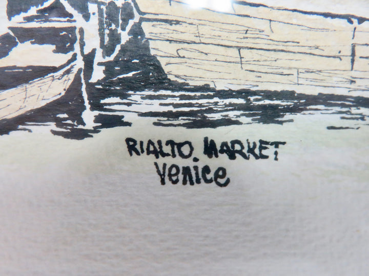 Rialto Market Watercolor Painting