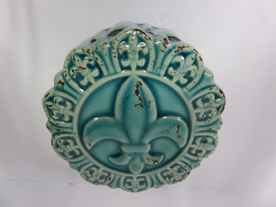 Teal Pottery Trinket Box