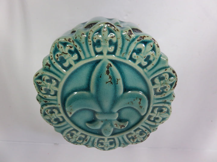 Teal Pottery Trinket Box