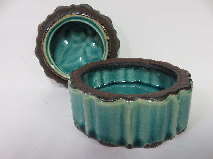 Teal Pottery Trinket Box