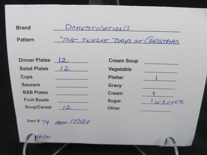 "Twelve Days of Christmas" Dish Set
