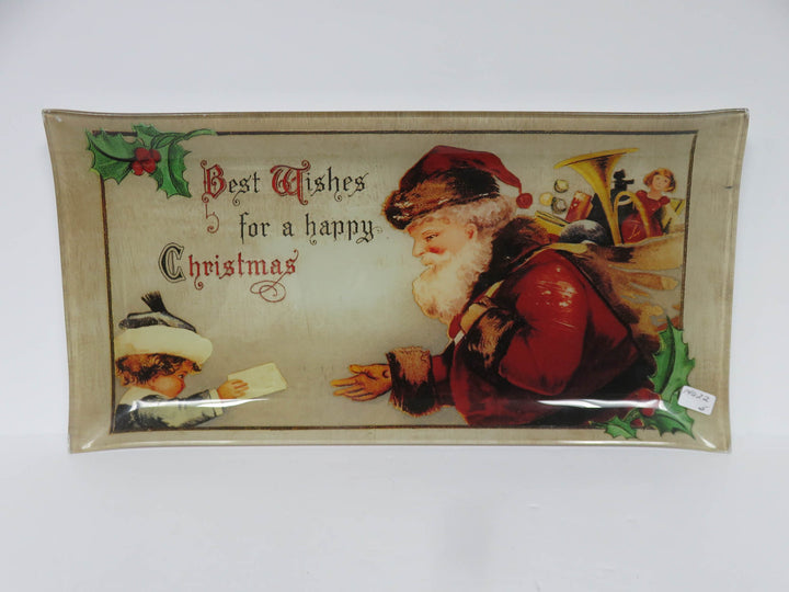 Santa Vintage Postcard Tray
