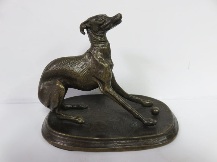 Bronze Greyhound with Ball