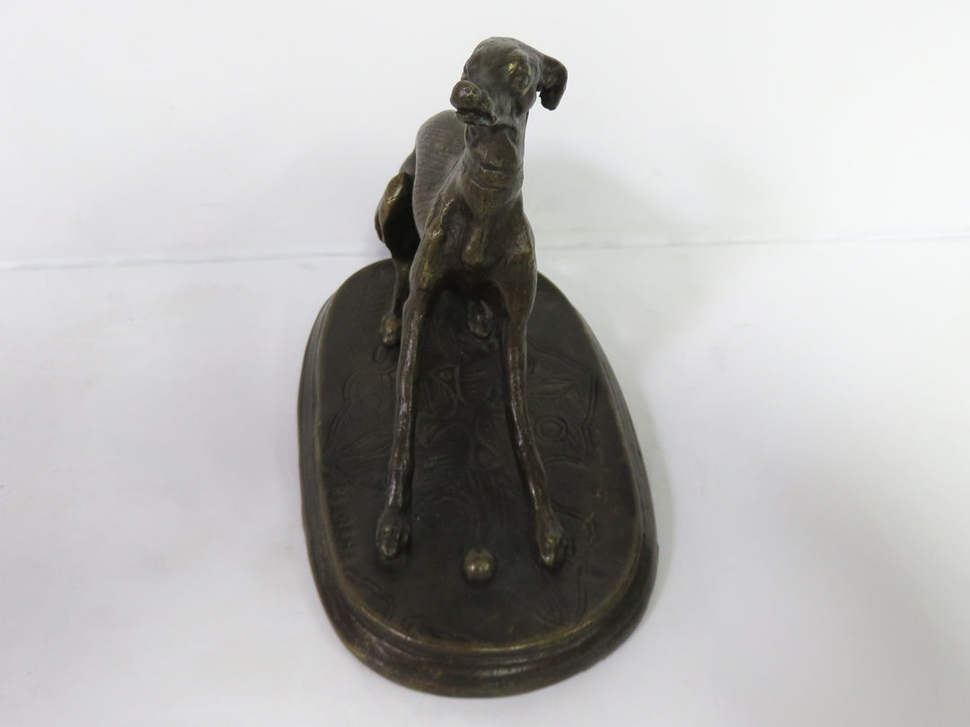 Bronze Greyhound with Ball