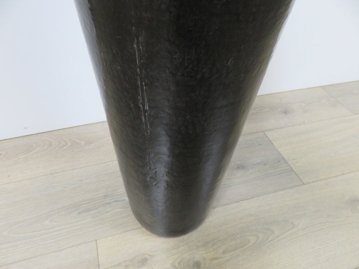 Tall Black Lidded Vessel