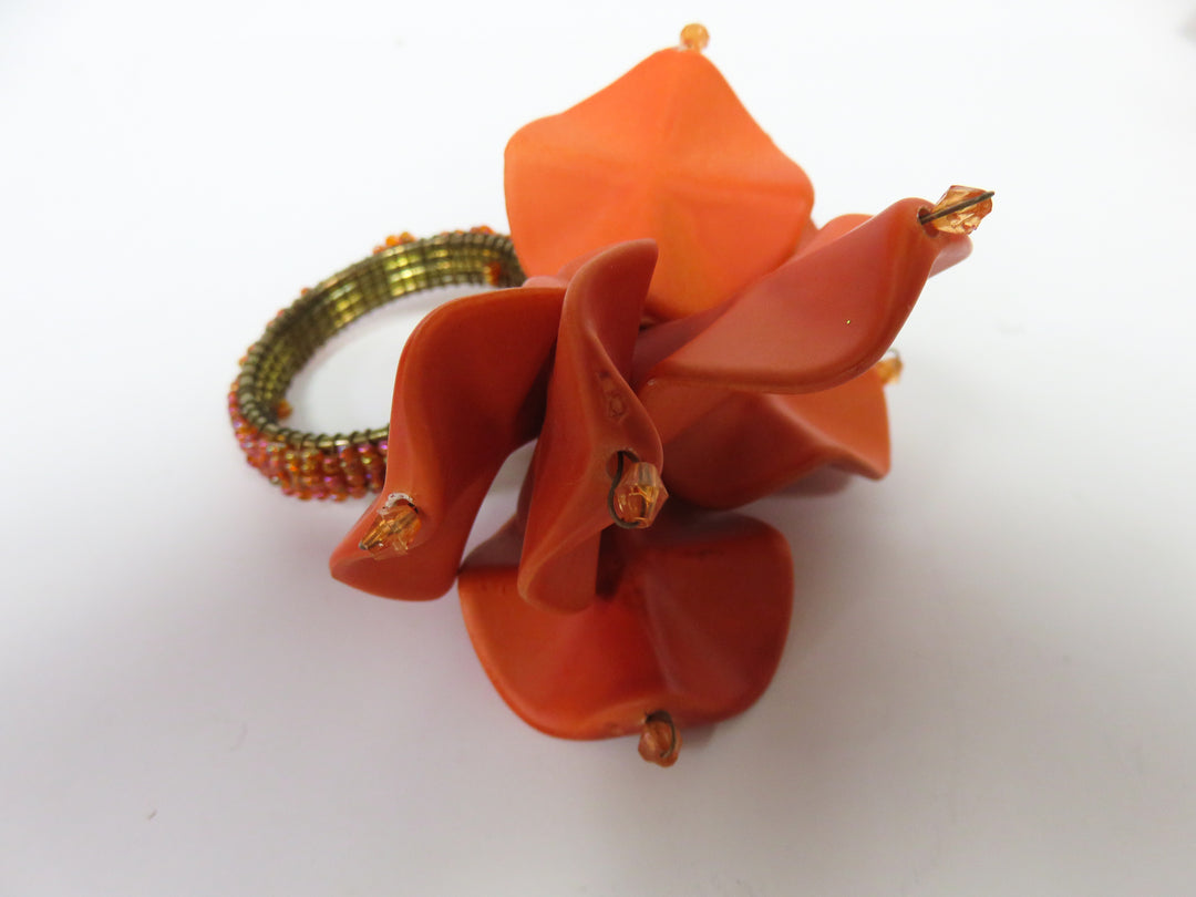 Orange Petal Napkin Rings