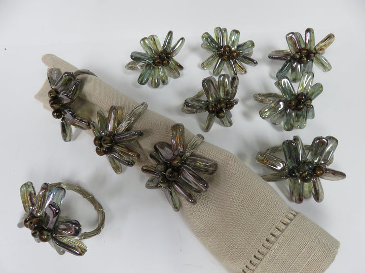 Iridescent Beaded Napkin Rings